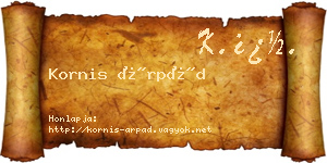 Kornis Árpád névjegykártya