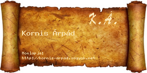 Kornis Árpád névjegykártya